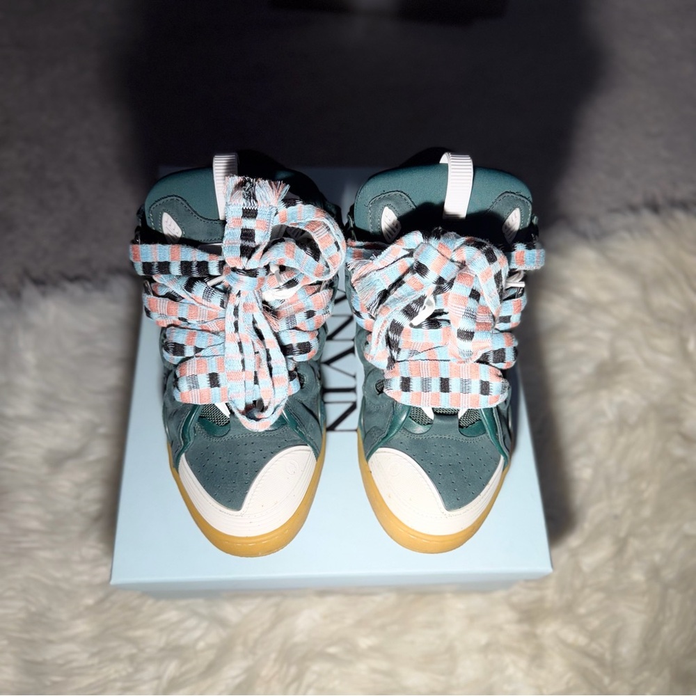 Lanvin High-Top Sneakers with Colorful Laces